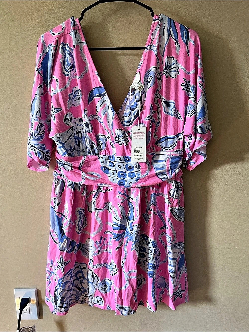 Lilly Pulitzer Agata Romper Floral Romper in Pink & Blue Size Large NWT